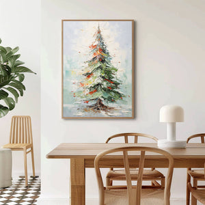 Vibrant Holiday Tree Oil Painting - Festive Abstract Artwork for Christmas - Home Artsy