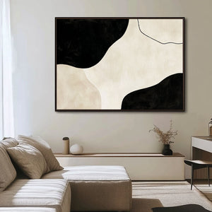 Black and White Abstract Art - Minimalist Modern Painting - Home Artsy