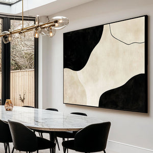 Black and White Abstract Art - Minimalist Modern Painting - Home Artsy