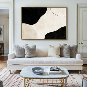 Black and White Abstract Art - Minimalist Modern Painting - Home Artsy
